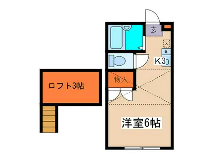 カーサ横浜青葉(ワンルーム/1階)の間取り写真