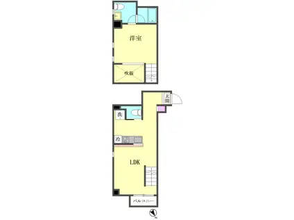 3Dアパートメント(1LDK/5階)の間取り写真