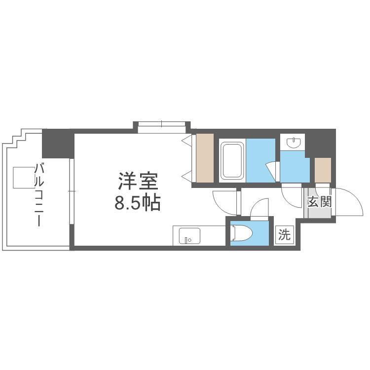 プレサンス神崎川ファインブレス(1K/7階)の間取り写真