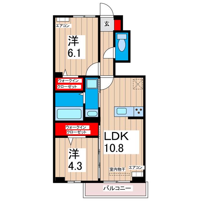 カミーノ(2LDK/1階)の間取り写真