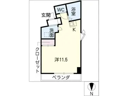 飯田ビル(ワンルーム/6階)の間取り写真