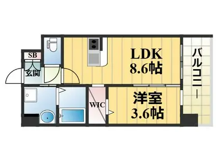 ESTONE HIGASHIOSAKA(1LDK/8階)の間取り写真
