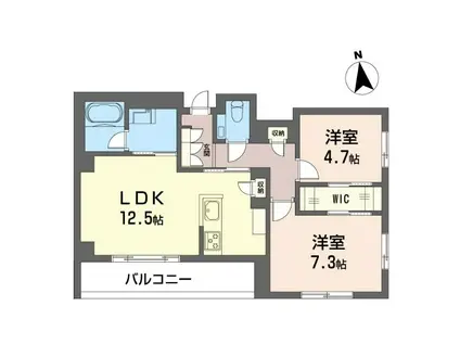 シャーメゾン丸井A(2LDK/2階)の間取り写真