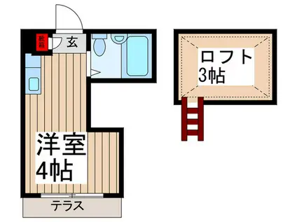 シャトル・ブラッケン(ワンルーム/2階)の間取り写真