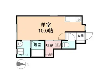 カーサ・コモード茶屋(ワンルーム/1階)の間取り写真