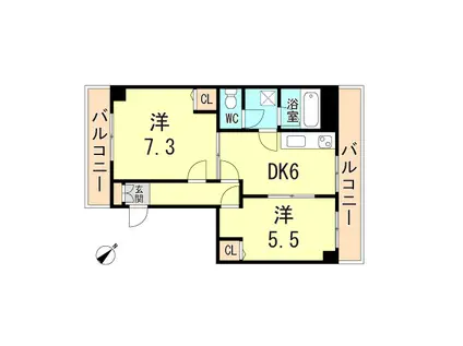 ハギノハウス(2DK/3階)の間取り写真