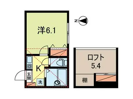 エクセルフォルム新高円寺(1K/1階)の間取り写真