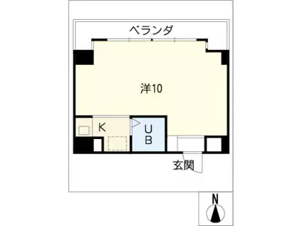 サンパーク今池908号(1K/9階)の間取り写真