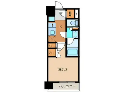 ザ・パークハビオ目黒(1K/14階)の間取り写真