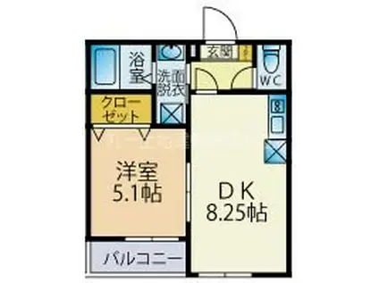 LA・ROOM(1LDK/1階)の間取り写真