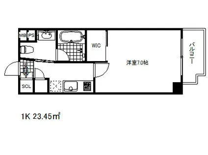 ユリシス新神戸(1K/8階)の間取り写真