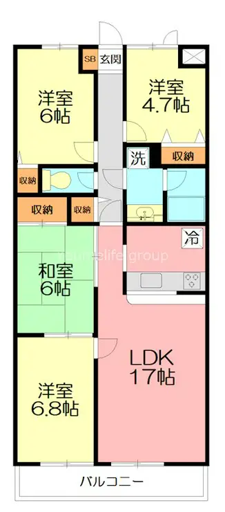 ダイアパレス湘南ヒルズ二宮 1階階 間取り