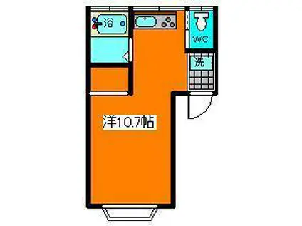 サンハイツY(ワンルーム/1階)の間取り写真