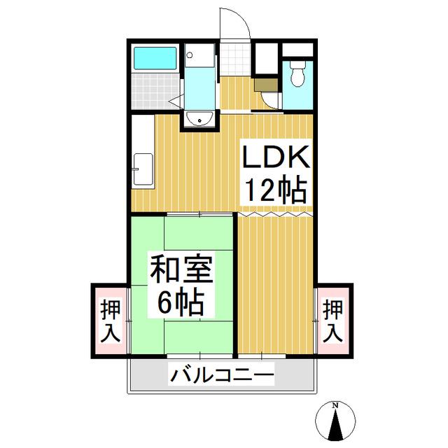 カーサスズキ(1LDK/2階)の間取り写真