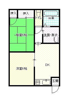 エクセルKOYO(2DK/2階)の間取り写真