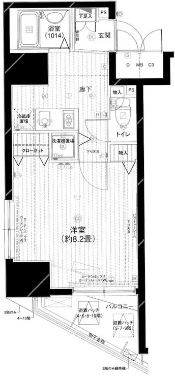 メインステージ五反田駅前 6階階 間取り