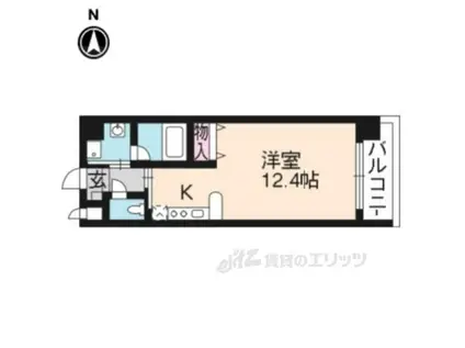 ＪＲ東海道本線 西大路駅 徒歩15分 8階建 築16年(1K/3階)の間取り写真