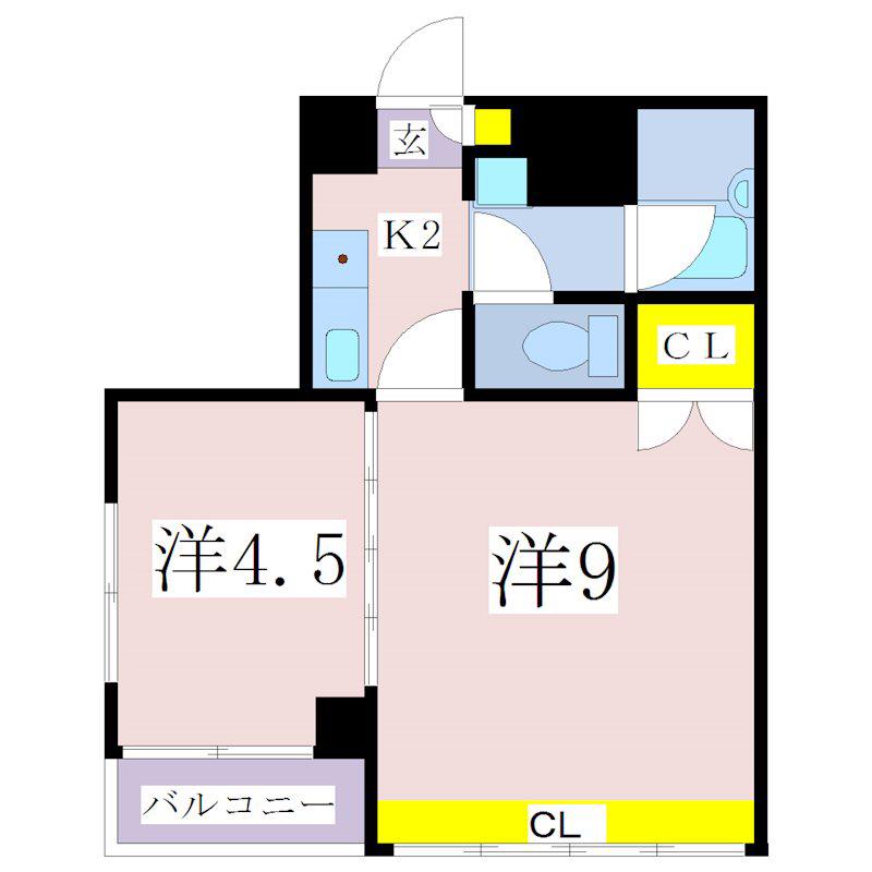 瀬戸マンション(2K/4階)の間取り写真