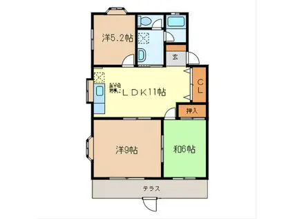アラージュ・ヴェール(3LDK/1階)の間取り写真