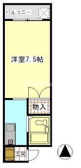ドルフィン西宝町(1K/4階)の間取り写真