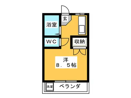 コーポ能勢(ワンルーム/2階)の間取り写真