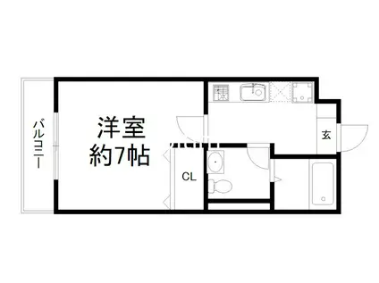 グリーンヒル桃山(1K/3階)の間取り写真