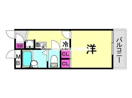 レオパレスパレス猪名寺III(1K/1階)の間取り写真