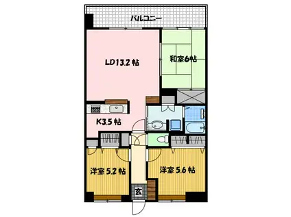 アーバンパレス赤迫エスプリオ(3LDK/8階)の間取り写真