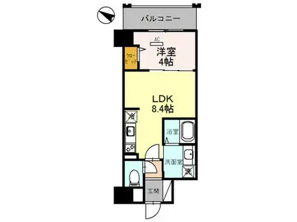 幸 COURT TSUKAMOTO(1LDK/7階)の間取り写真