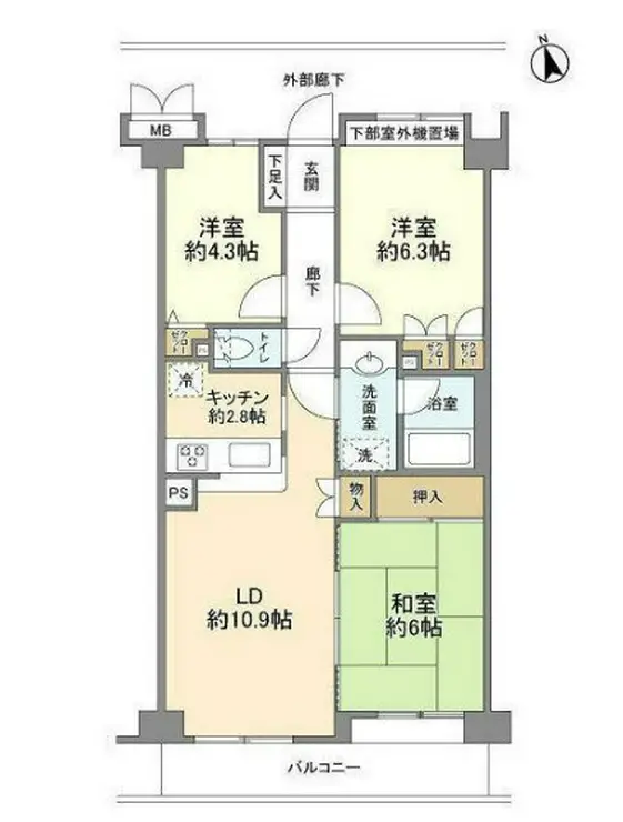 コスモ学芸大学 3階階 間取り