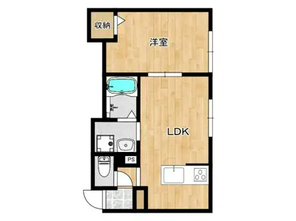 MOANARTE(1LDK/1階)の間取り写真