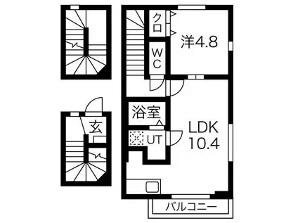 ROGER CONFORT III(1LDK/3階)の間取り写真