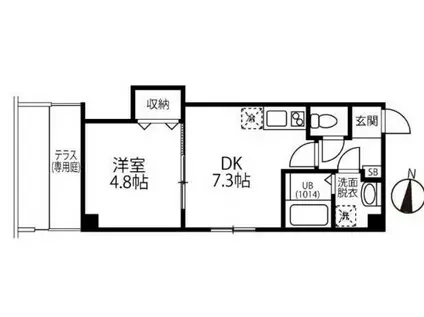 ヴィラボナール(1DK/1階)の間取り写真