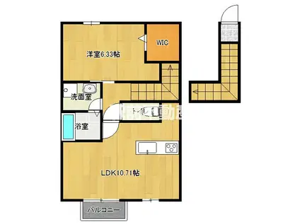 D-クレール シェソアII(1LDK/2階)の間取り写真