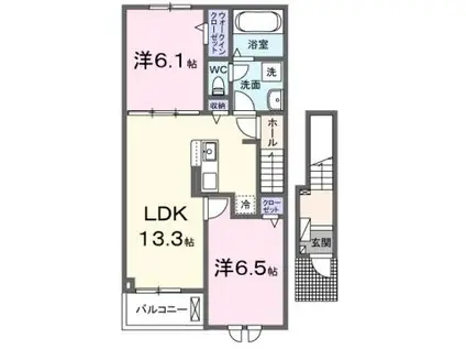 MODE EIGHT IV(2LDK/2階)の間取り写真