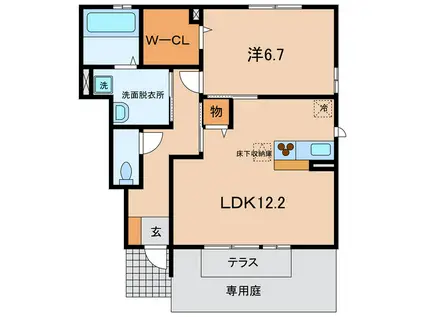 シャルマン ヴィーA・B(1LDK/1階)の間取り写真