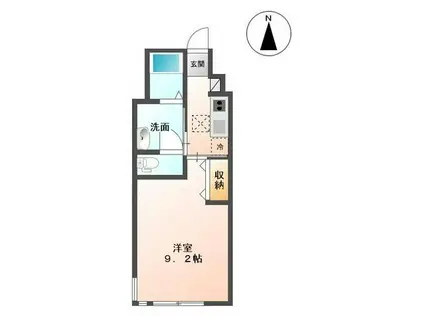 ファインパレスSUWA-I(1K/1階)の間取り写真