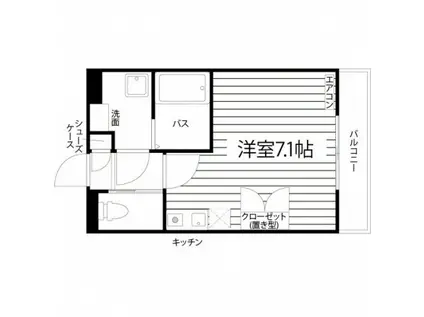 学生会館 UNI EMEAL 金沢工大前3(ワンルーム/2階)の間取り写真