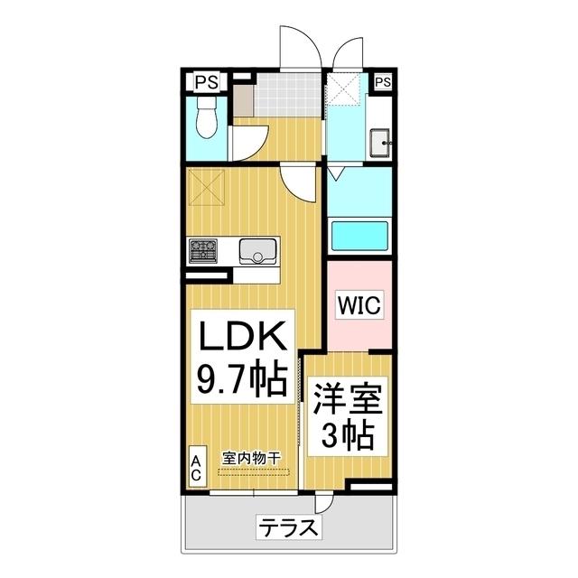 GLICINA(1LDK/1階)の間取り写真