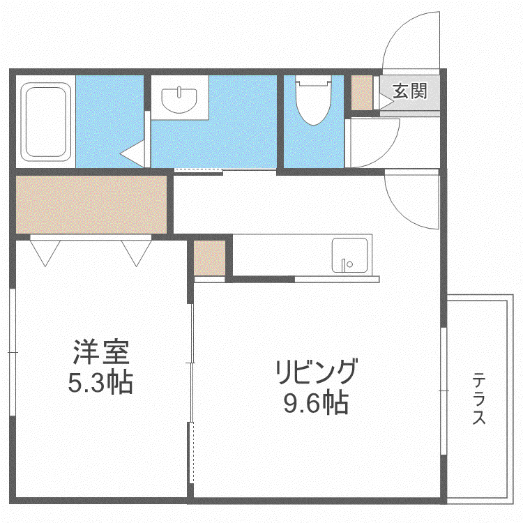 アステール宮の沢(1LDK/4階)の間取り写真
