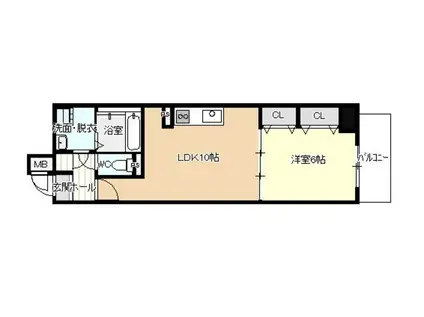 ラ・メゾン輝(1LDK/8階)の間取り写真