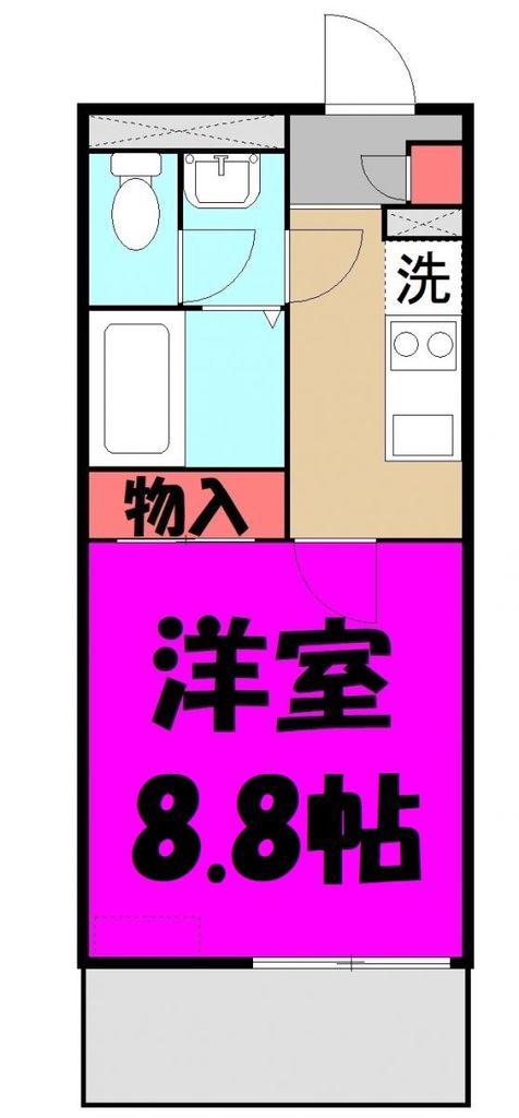ルーチェデルソーレ(1K/2階)の間取り写真