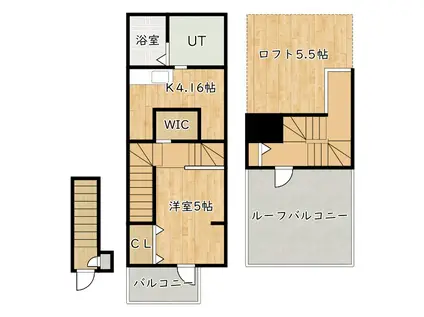 あんしんHOUM浜寺石津15-1001(ワンルーム/2階)の間取り写真