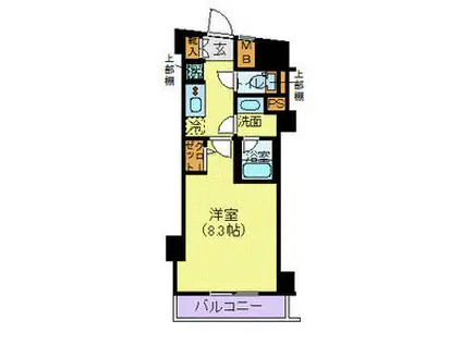 メイクスデザイン門前仲町II(1K/3階)の間取り写真