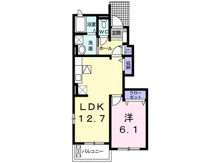 トランキル・ハリマ(1LDK/1階)の間取り写真