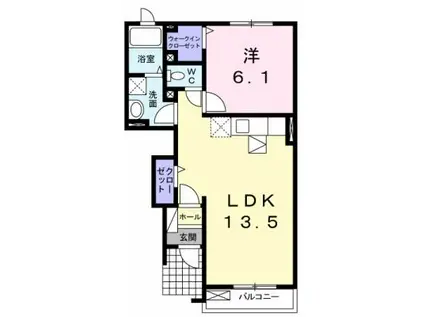 ブライト羽鳥野(1LDK/1階)の間取り写真