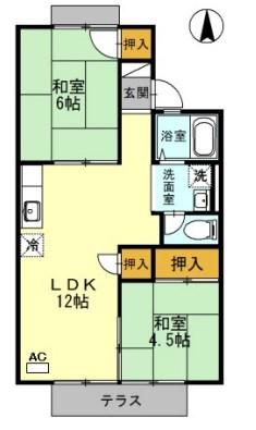 ファミール藤井(2LDK/2階)の間取り写真