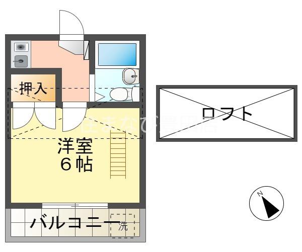 I・CITY大林(1K/2階)の間取り写真