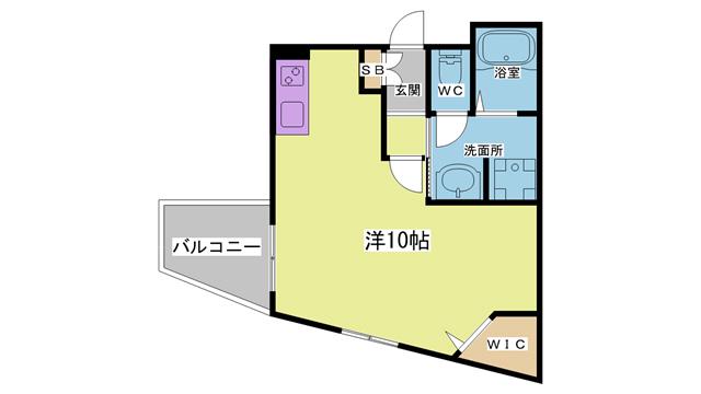 コリーヌ(ワンルーム/1階)の間取り写真