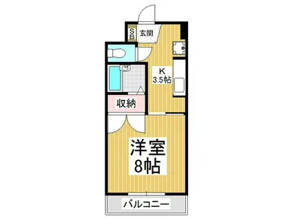 リバーサイド千(1K/2階)の間取り写真